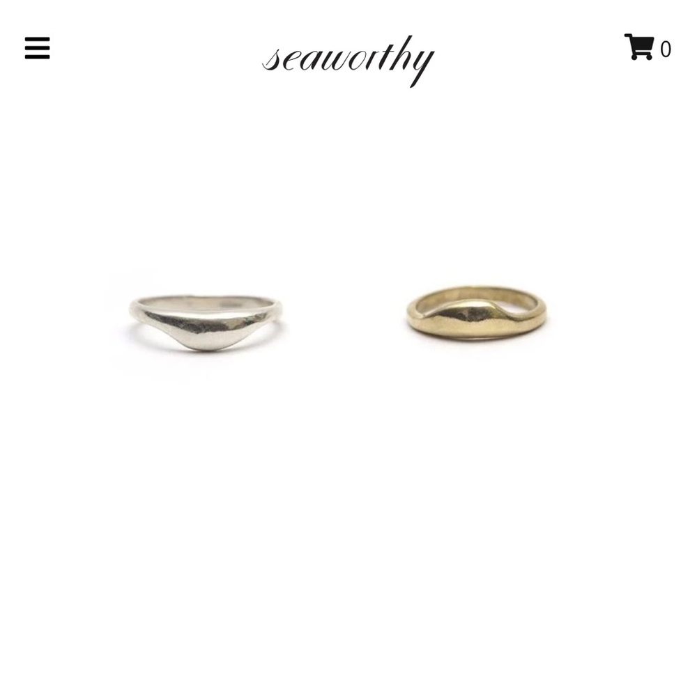 Minimalist Sterling Silver Curved Band Ring - Picture 4 of 5